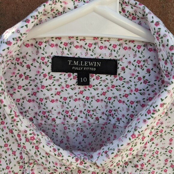 T.M Lewin Women's Feminine Romantic Button Up Top Tailored Floral Sz 10 - Picture 7 of 11